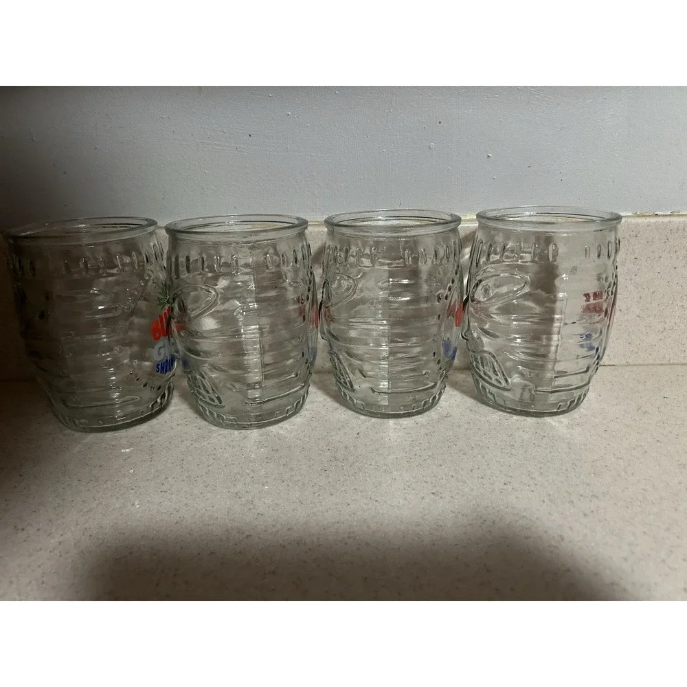 Bubba Gump‎ Shrimp Co Hawaiian Luau Tiki Drinking Glass 16oz Souvenir Cup Lot 4